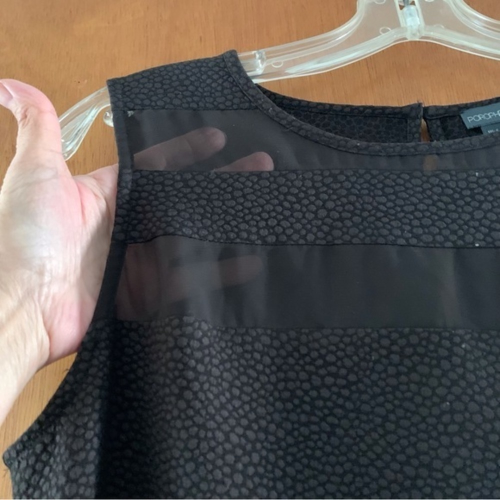 Paraphrase Sleeveless Black Top Sz S